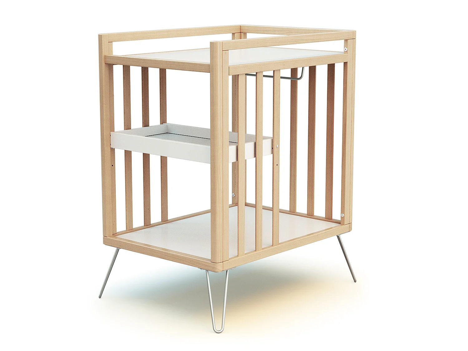 Cambiador bebé 2 estantes ONLY madera - Gris - 76 x 56 x 94 cm