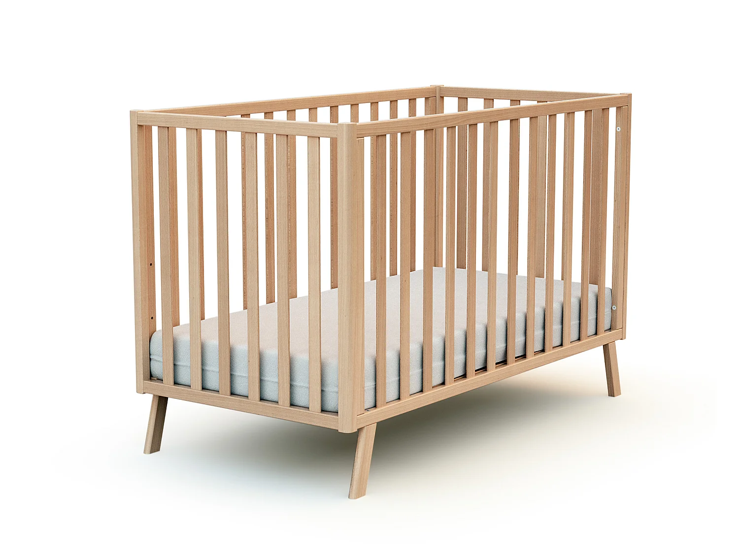 Lit bébé évolutif en bois KASA Hêtre Verni 60 x 120 cm