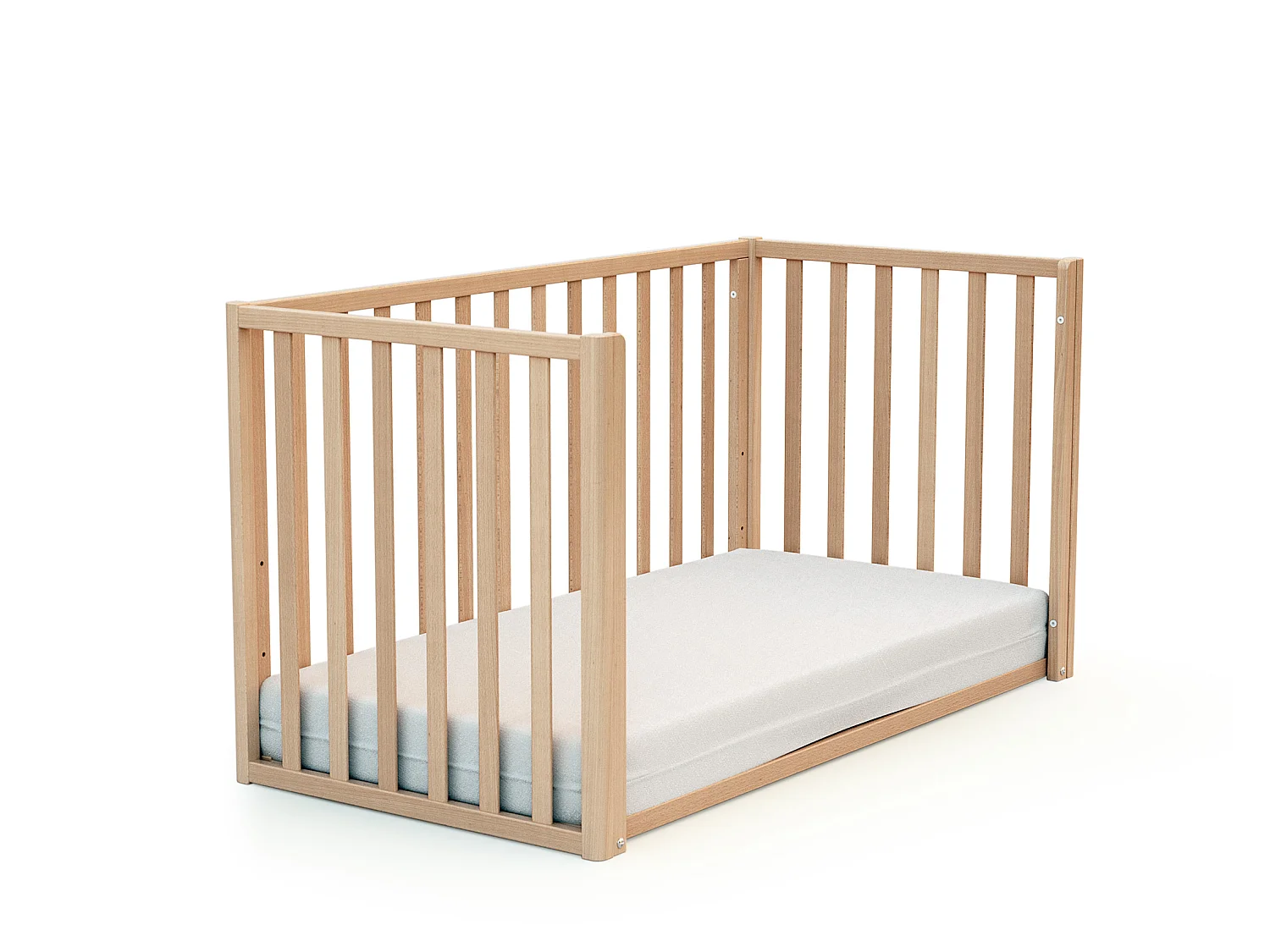 Lit bébé évolutif en bois KASA Hêtre Verni 60 x 120 cm