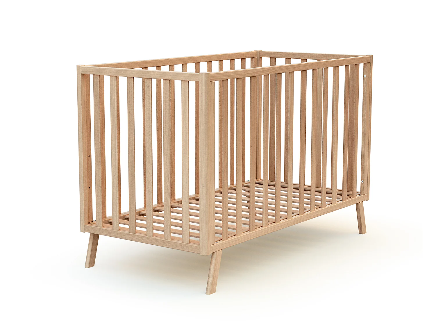 Lit bébé évolutif en bois KASA Hêtre Verni 60 x 120 cm