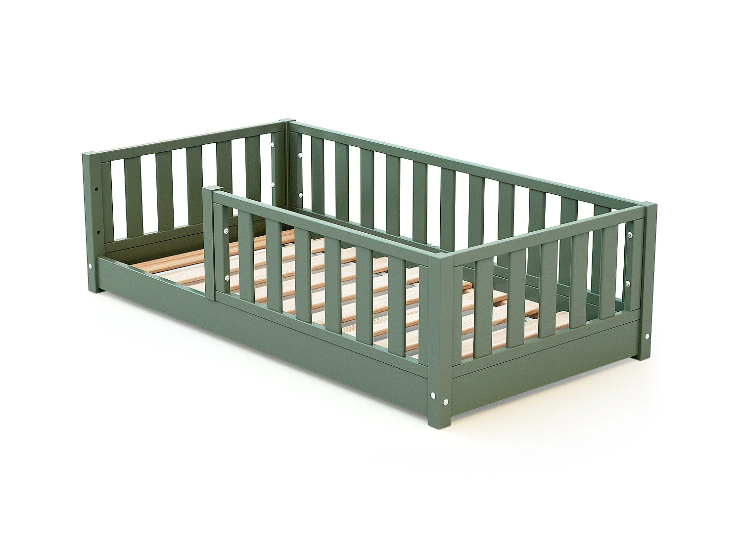 Lit enfant au sol en bois SONHO MINI - 70x140 - Vert sauge