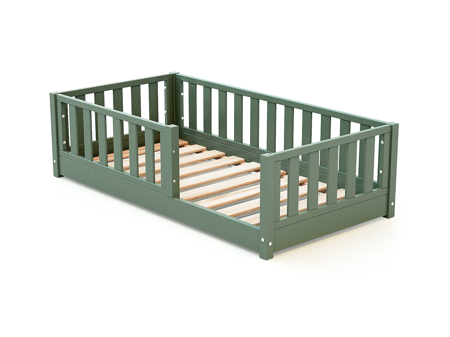 Lit enfant au sol en bois SONHO MINI - 70x140 - Vert sauge