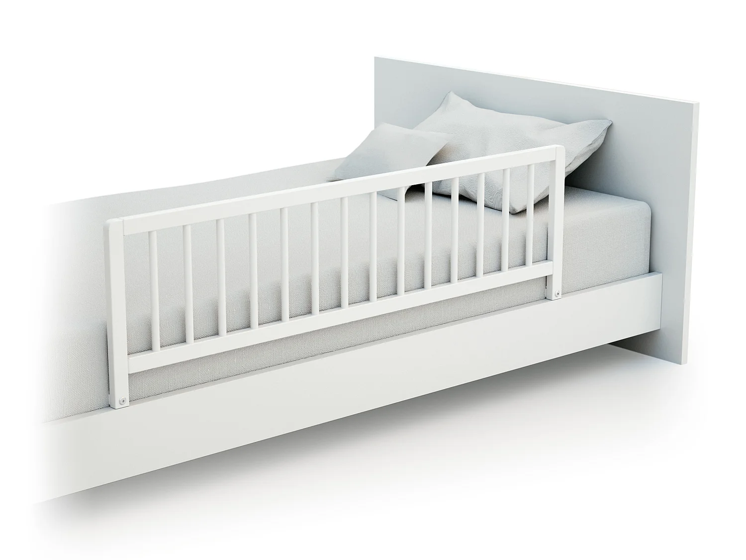WEBABY - Barrière de lit enfant en bois SIDO - 117 x 34,5 x 31 cm