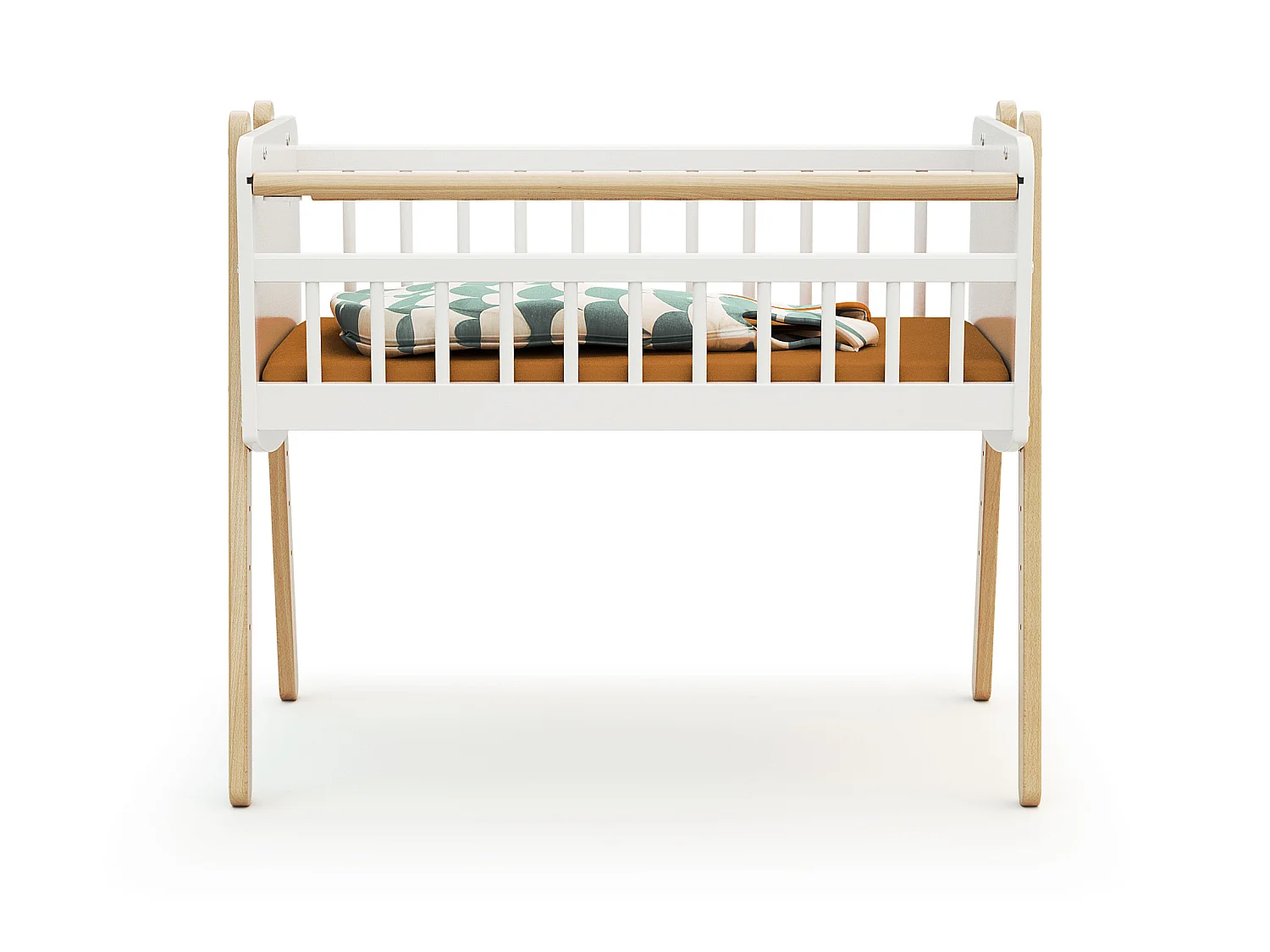 Co-Sleeping-Wiege PIRATE Holz Weiß und Buche Lackiert 40 x 80 cm