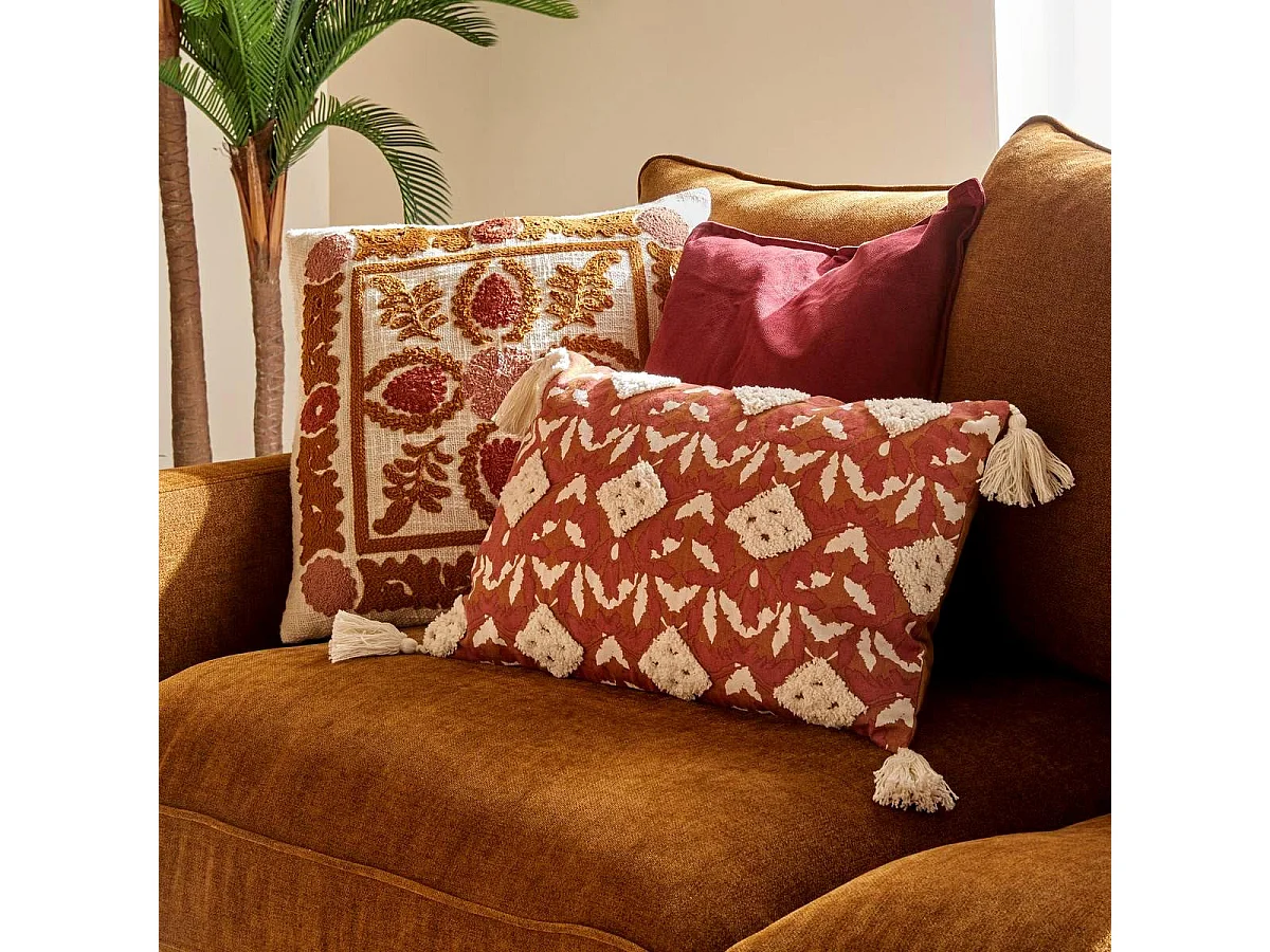 Housse de Coussin Déco "Sienna" 30x50cm Terracotta