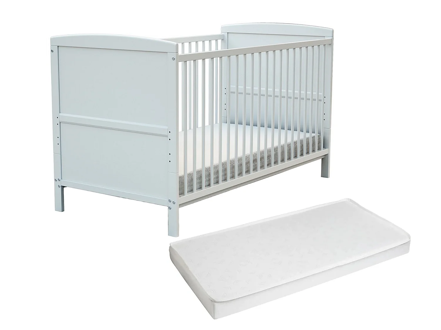 Lit bébé évolutif en bois avec matelas en bois LUNA Blanc