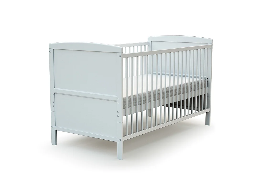Lit bébé évolutif en bois avec matelas en bois LUNA Blanc