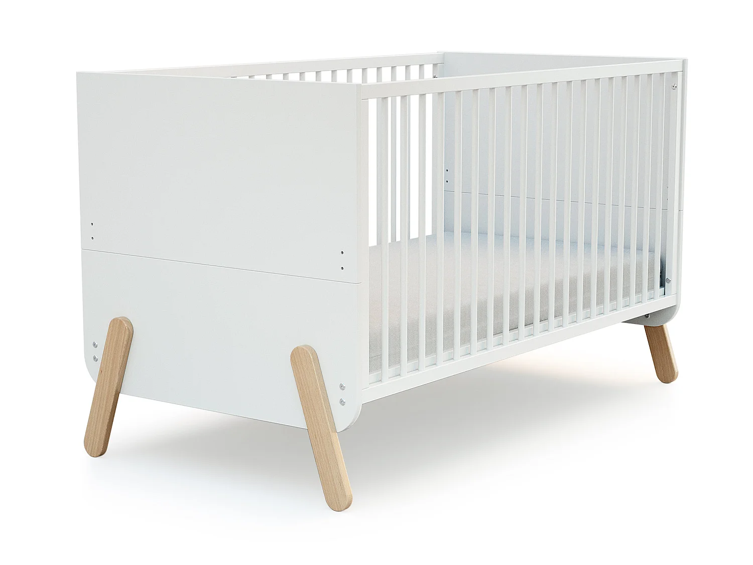 Habitación bebé completa evolutiva PIRATE madera - Blanco/Haya Barnizada - 70 x 140 - 147,5 x 78 x 87,5 / 79 x 65,5 x 94 / 51 x 100 x 176 cm