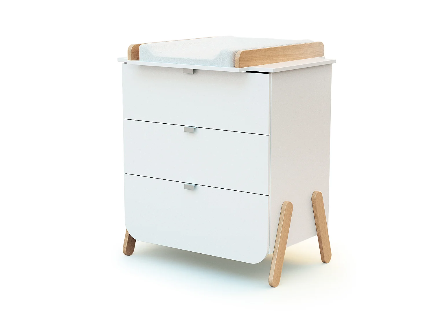 Habitación bebé completa evolutiva PIRATE madera - Blanco/Haya Barnizada - 70 x 140 - 147,5 x 78 x 87,5 / 79 x 65,5 x 94 / 51 x 100 x 176 cm