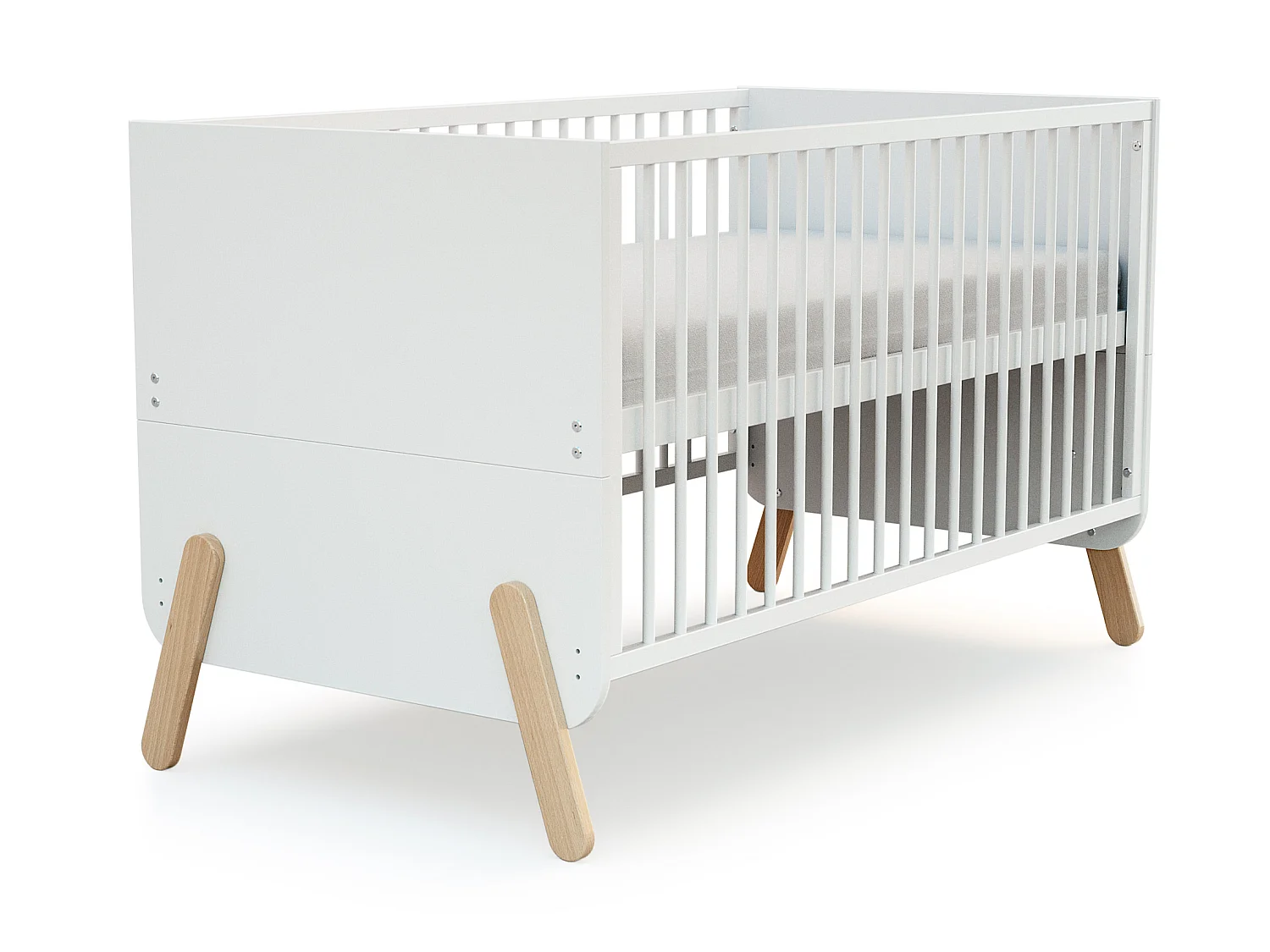 Habitación bebé completa evolutiva PIRATE madera - Blanco/Haya Barnizada - 70 x 140 - 147,5 x 78 x 87,5 / 79 x 65,5 x 94 / 51 x 100 x 176 cm