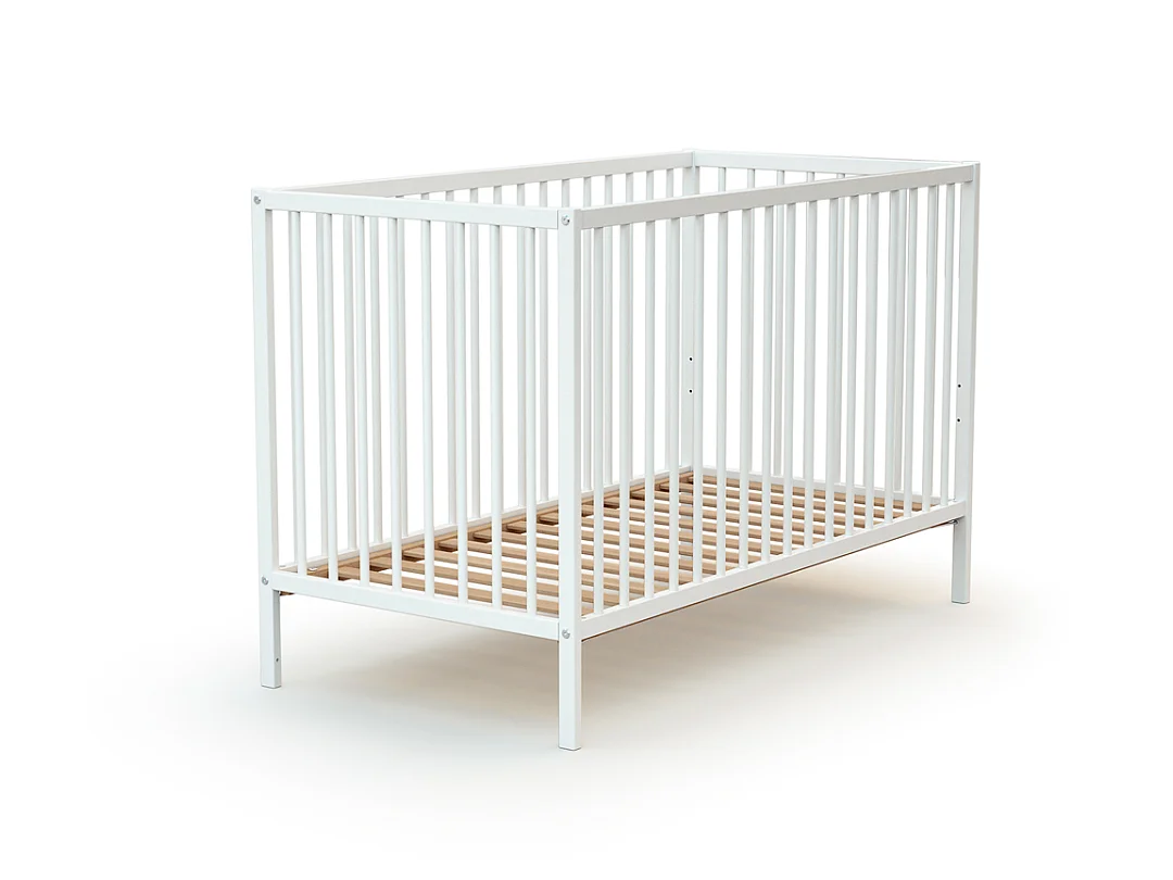 Cuna bebé y meuble cambiador madera MILO - Blanco - 60 x 120
