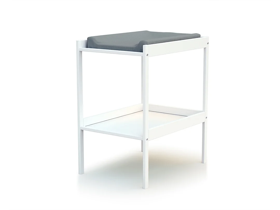 Cuna bebé y meuble cambiador madera MILO - Blanco - 60 x 120