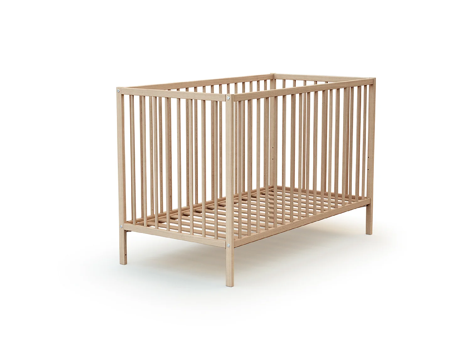 Cuna bebé y meuble cambiador madera MILO - Haya Cruda - 60 x 120