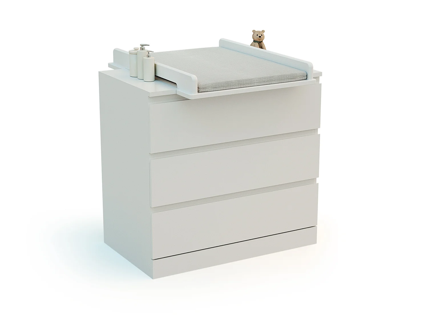 KIRA Cambiador universal de madera de 50 cm para cómoda de bebé - Blanco