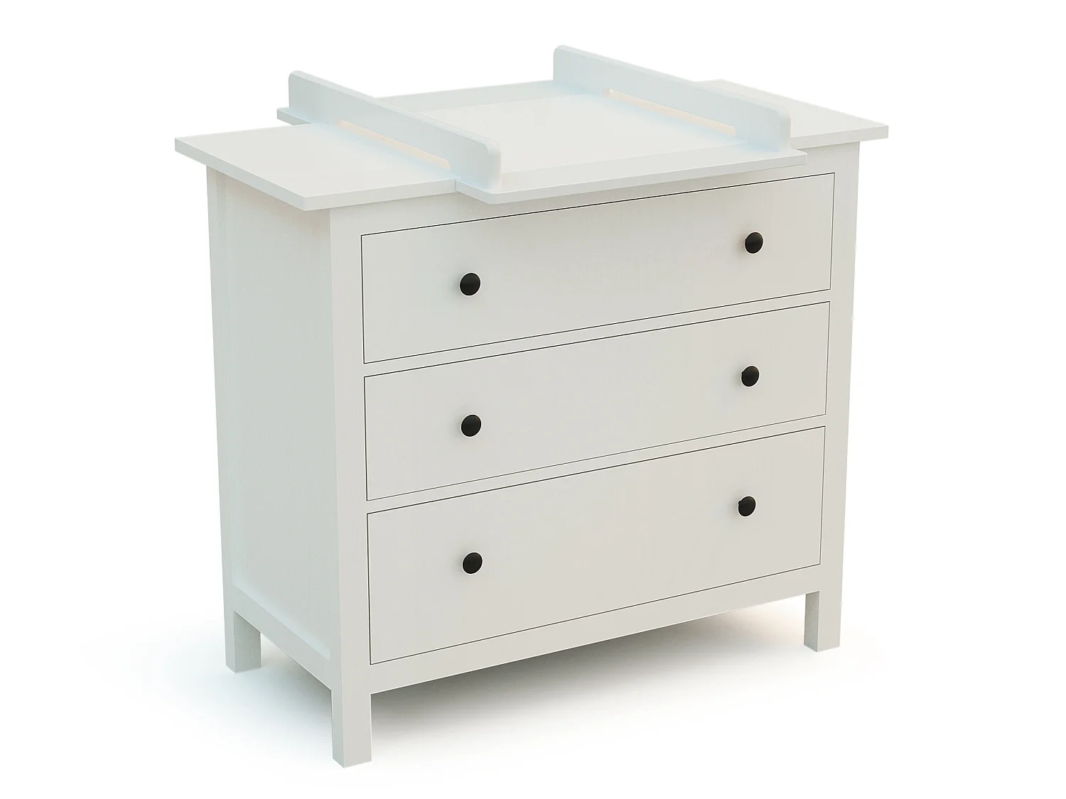 KIRA Cambiador universal de madera de 50 cm para cómoda de bebé - Blanco