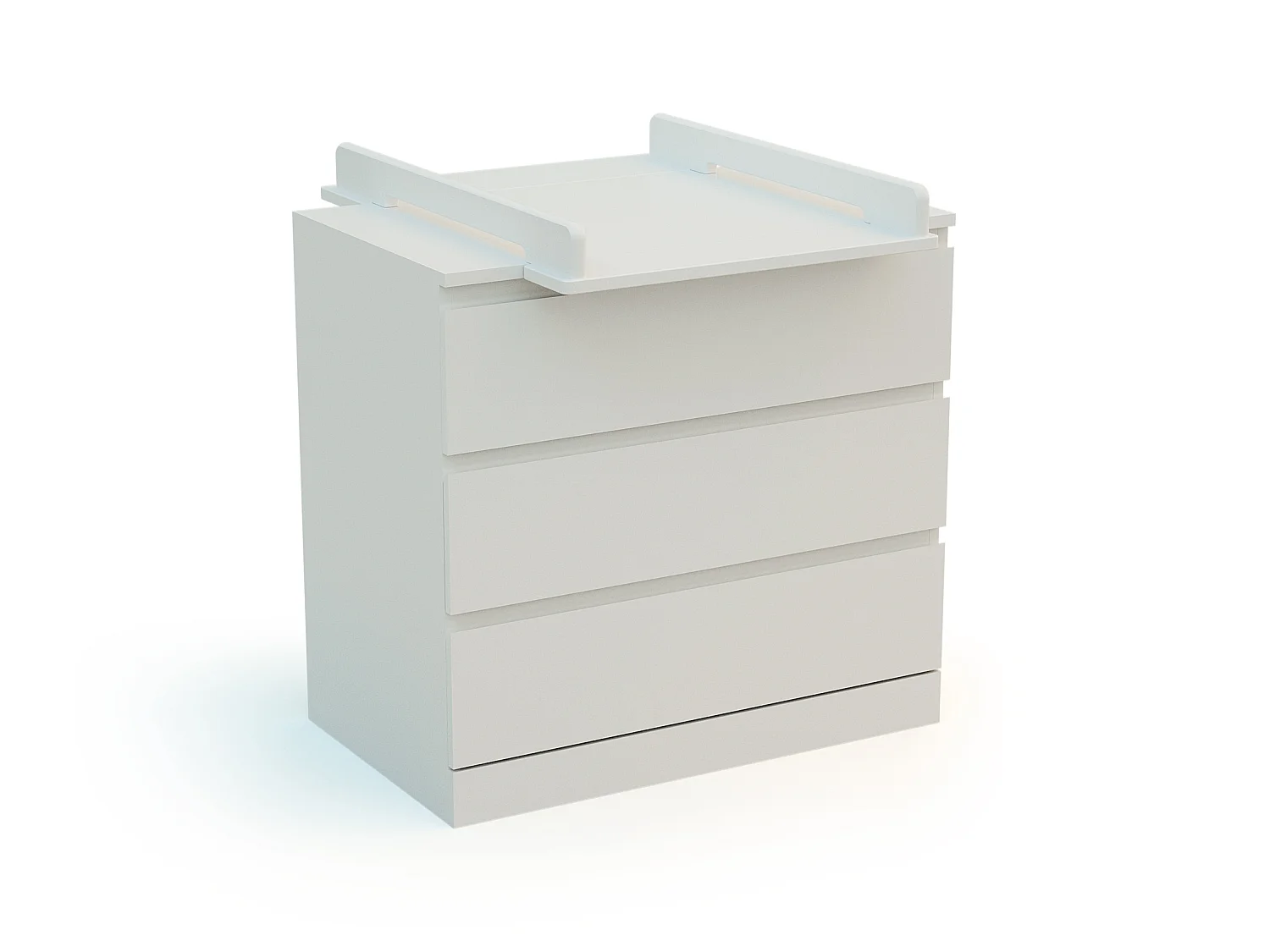 KIRA Cambiador universal de madera de 50 cm para cómoda de bebé - Blanco