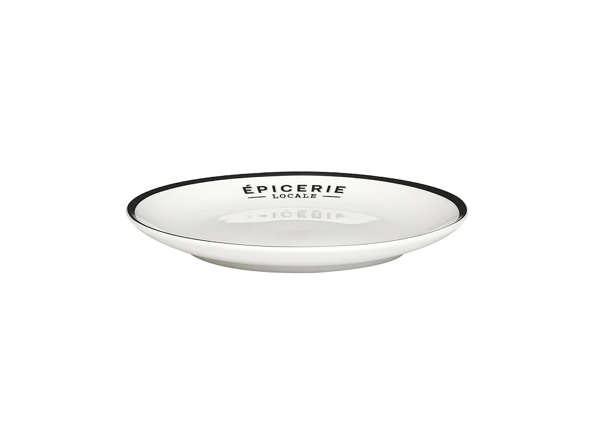 Lot de 6 Assiettes Plates "Épicerie" 20cm Blanc
