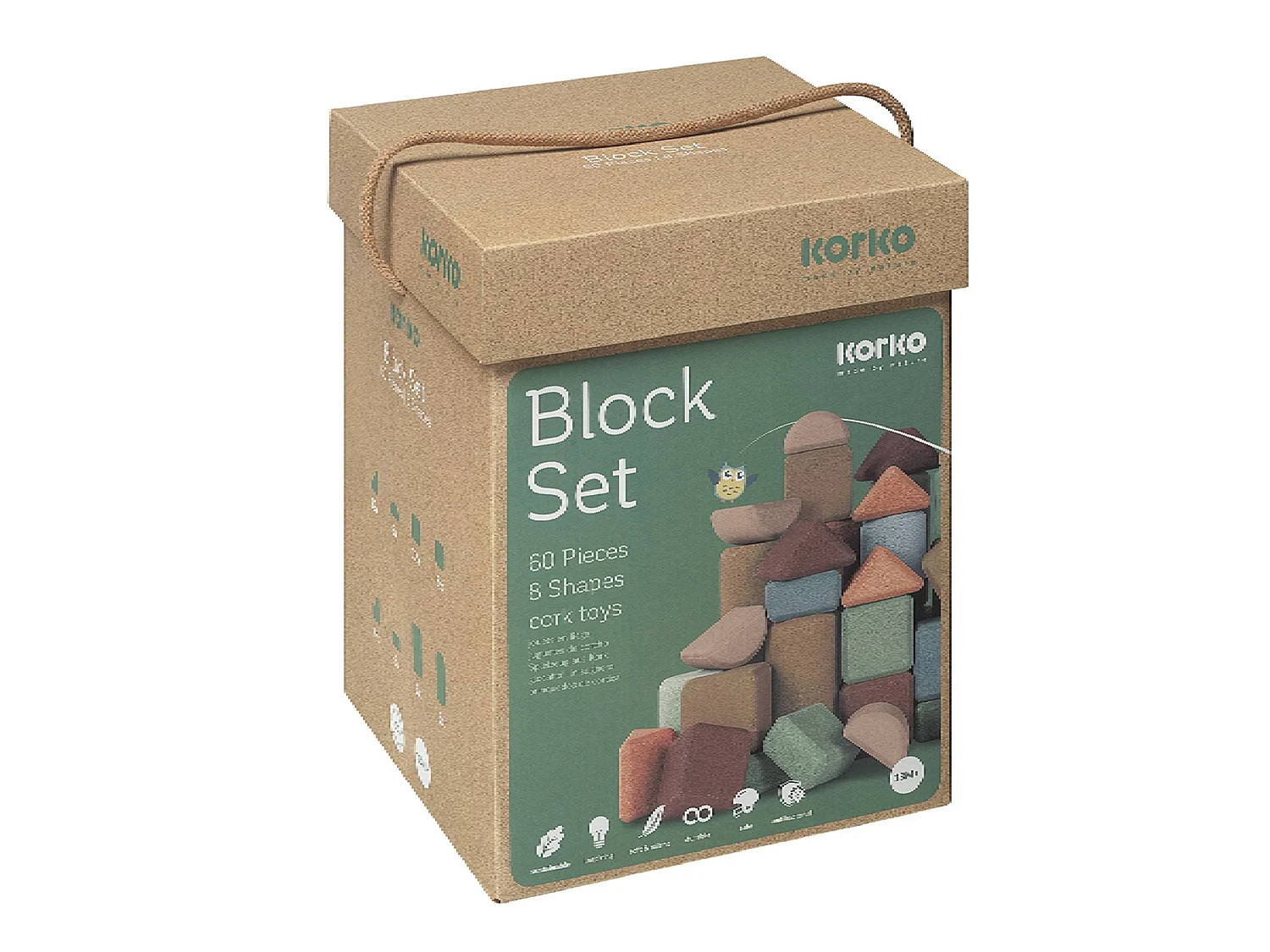 Coffret de blocs de construction en liège - 60 pcs
