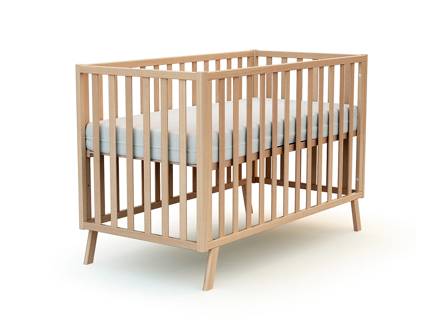 Lit cabane bébé évolutif en bois KASA Hêtre Verni 60 x 120 cm