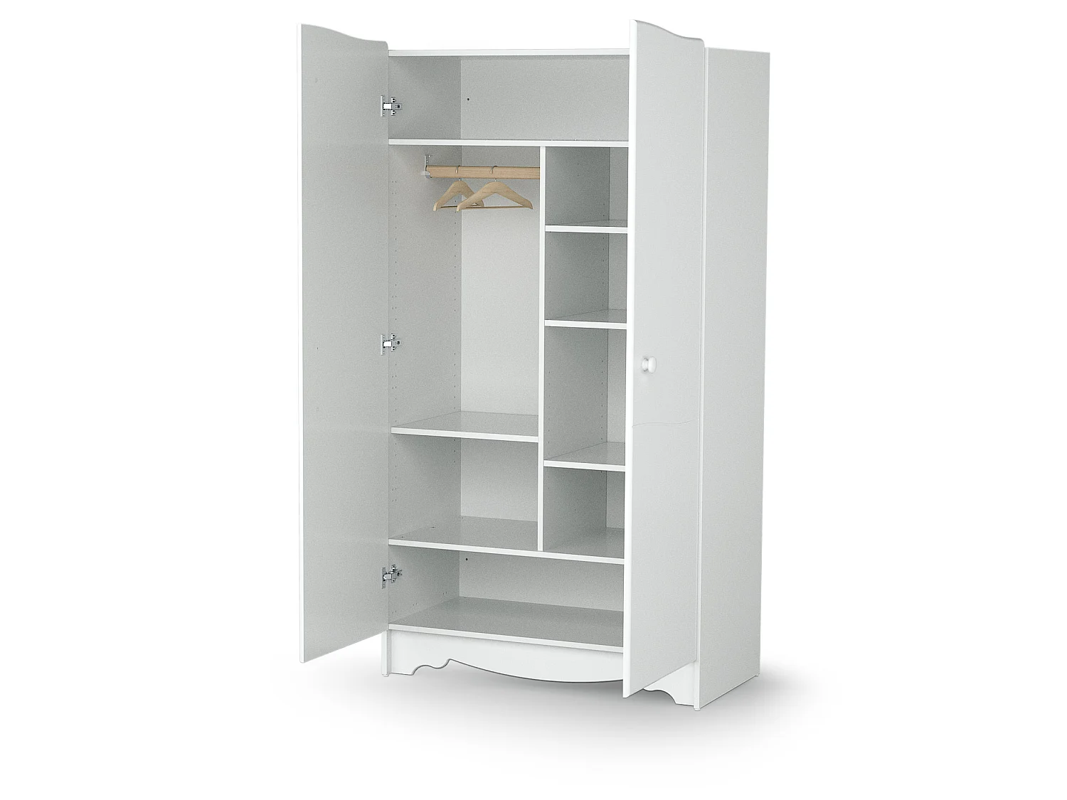 2-deurs kinderkledingkast MARELLE in hout Wit 96 x 51 x 176 cm