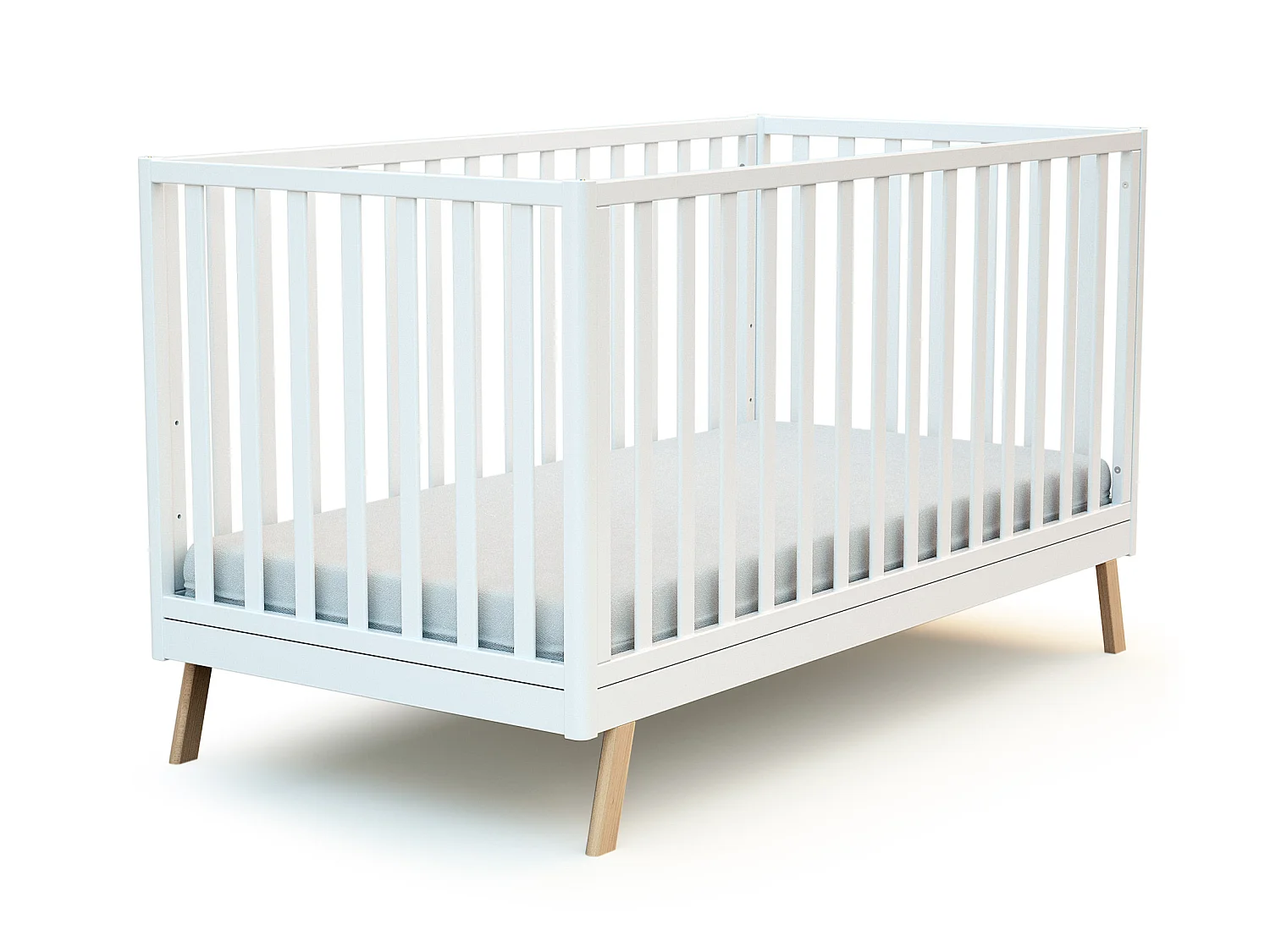 Lit bébé évolutif en bois KASA Blanc 70 x 140 cm