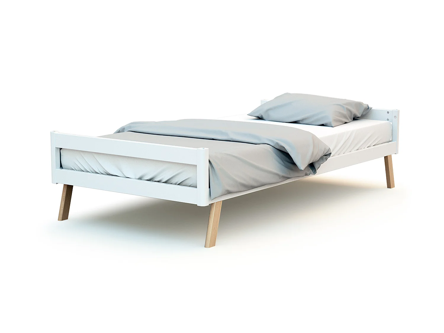 Lit bébé évolutif en bois KASA Blanc 70 x 140 cm