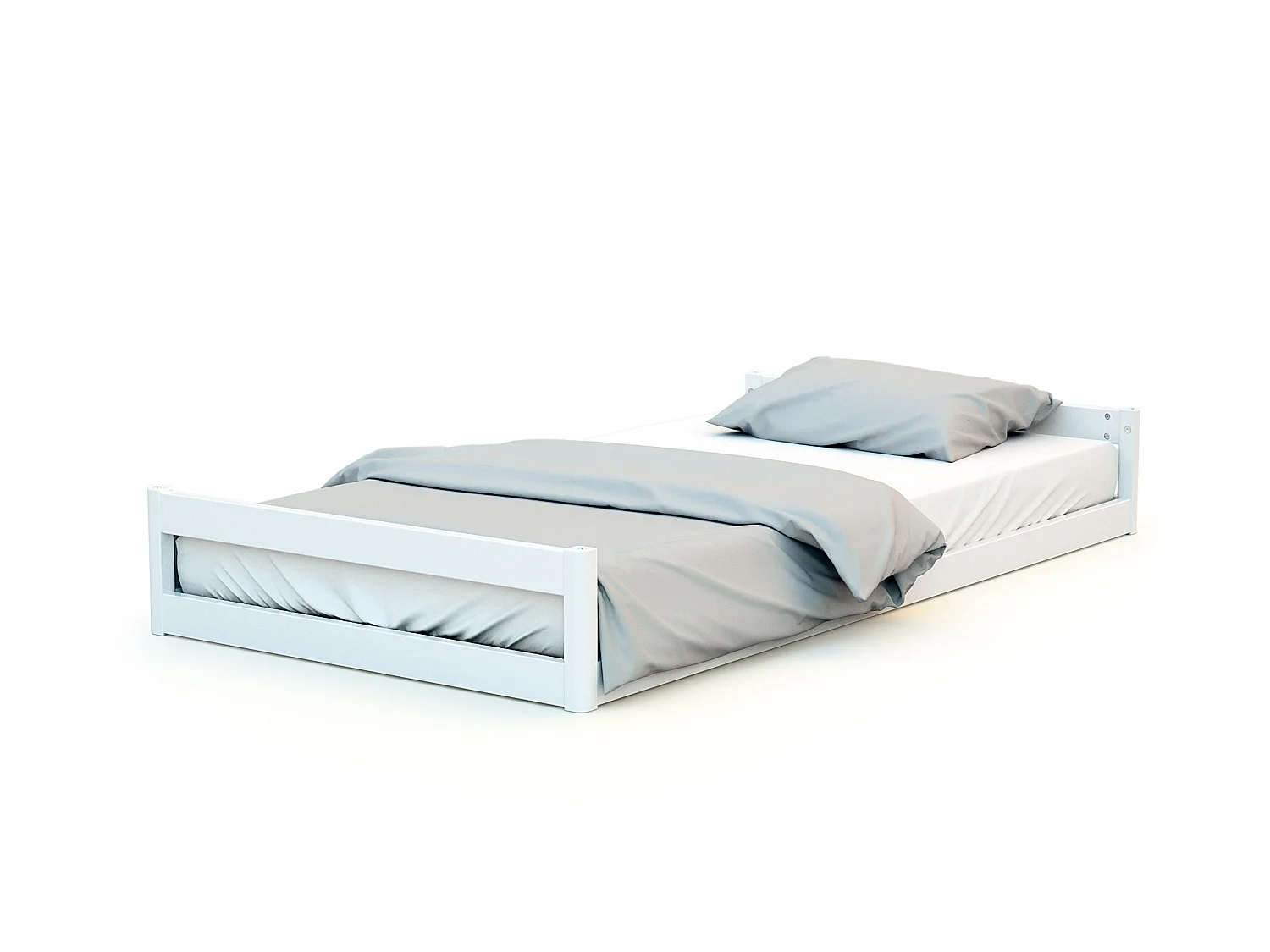 Lit bébé évolutif en bois KASA Blanc 70 x 140 cm