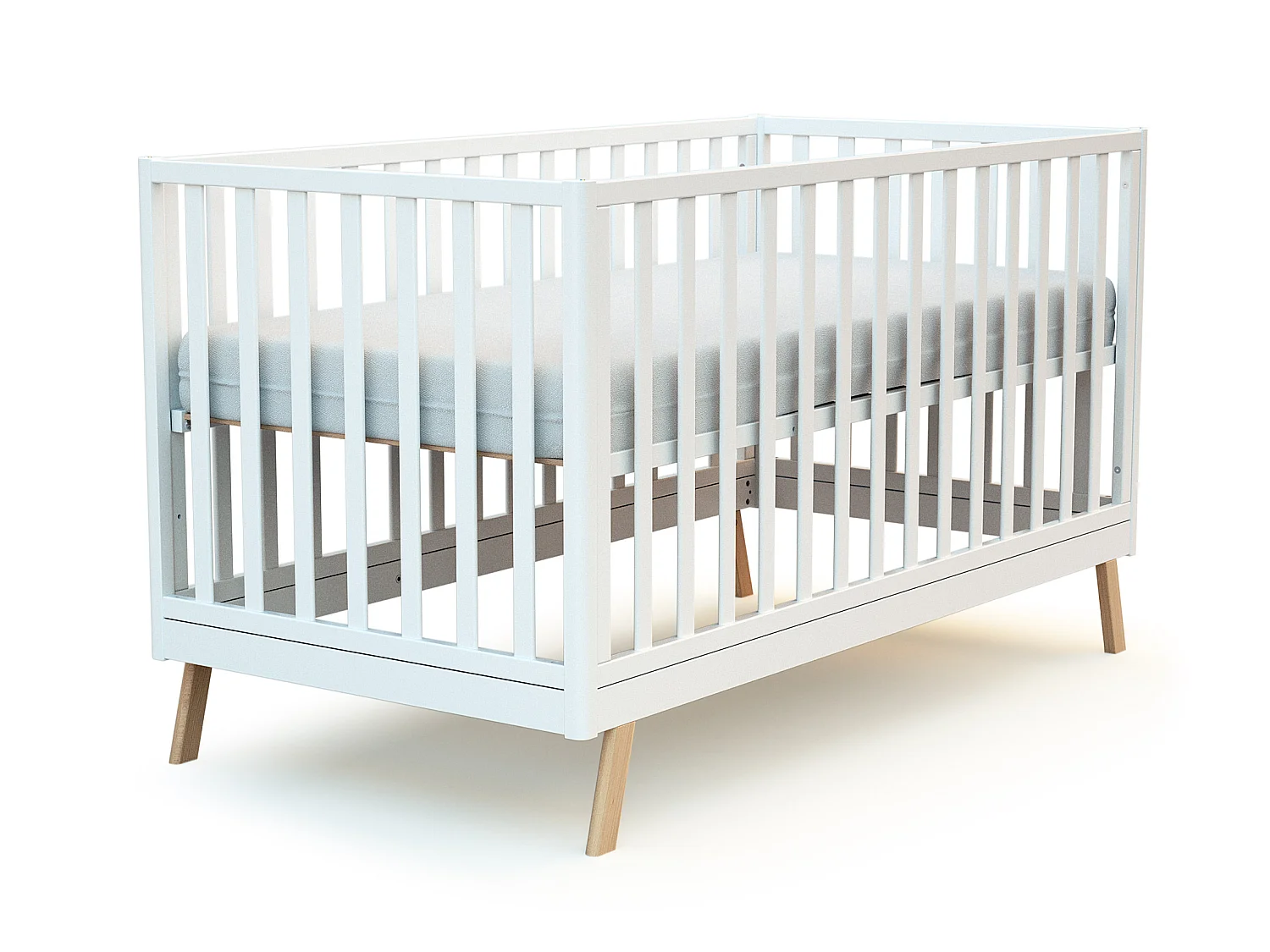 Lit bébé évolutif en bois KASA Blanc 70 x 140 cm