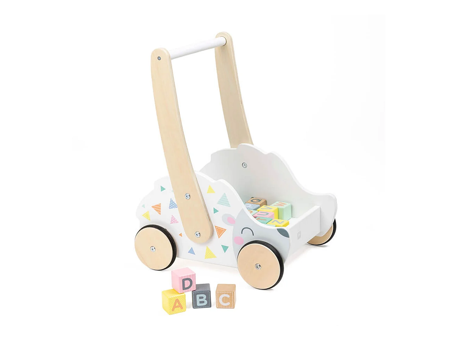Carreto in legno con cubi gioco - Da 18 mesi a 3 anni