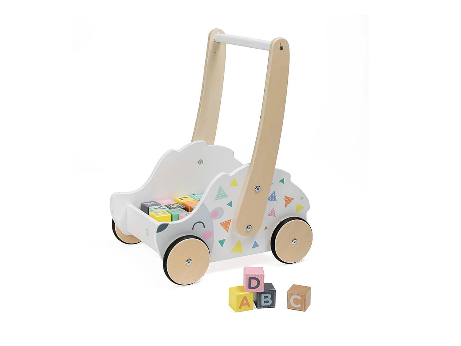 Carreto in legno con cubi gioco - Da 18 mesi a 3 anni