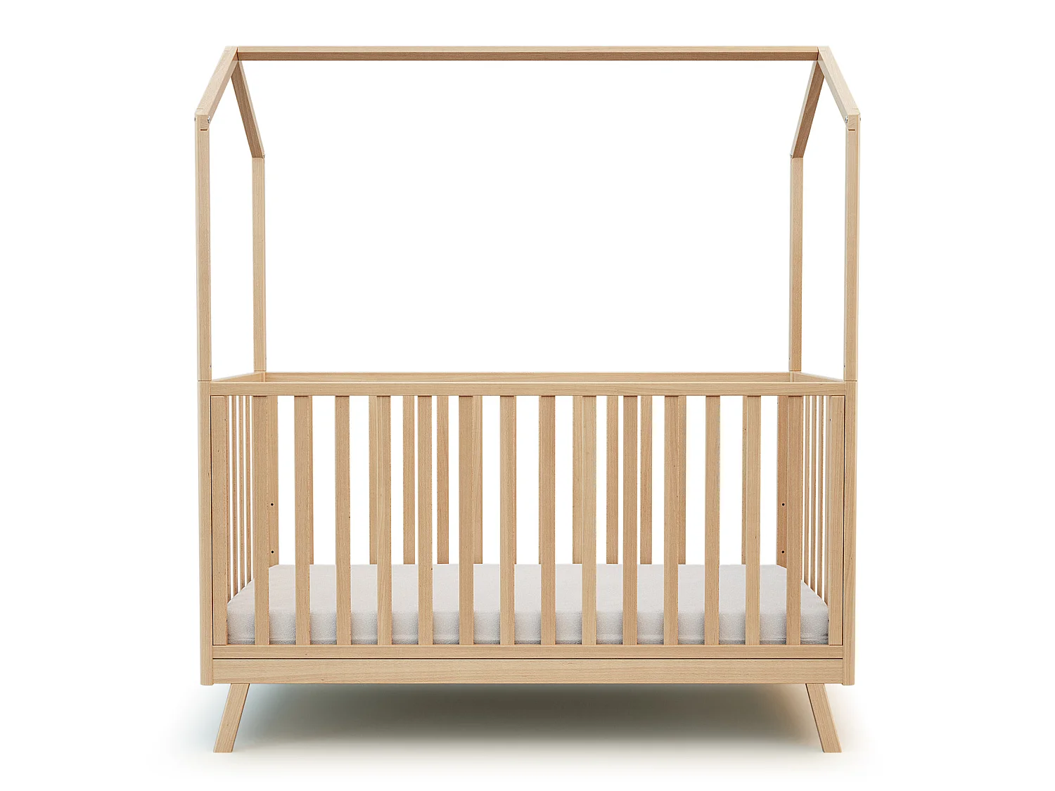 Lit cabane bébé évolutif en bois KASA Hêtre Verni 70 x 140 cm