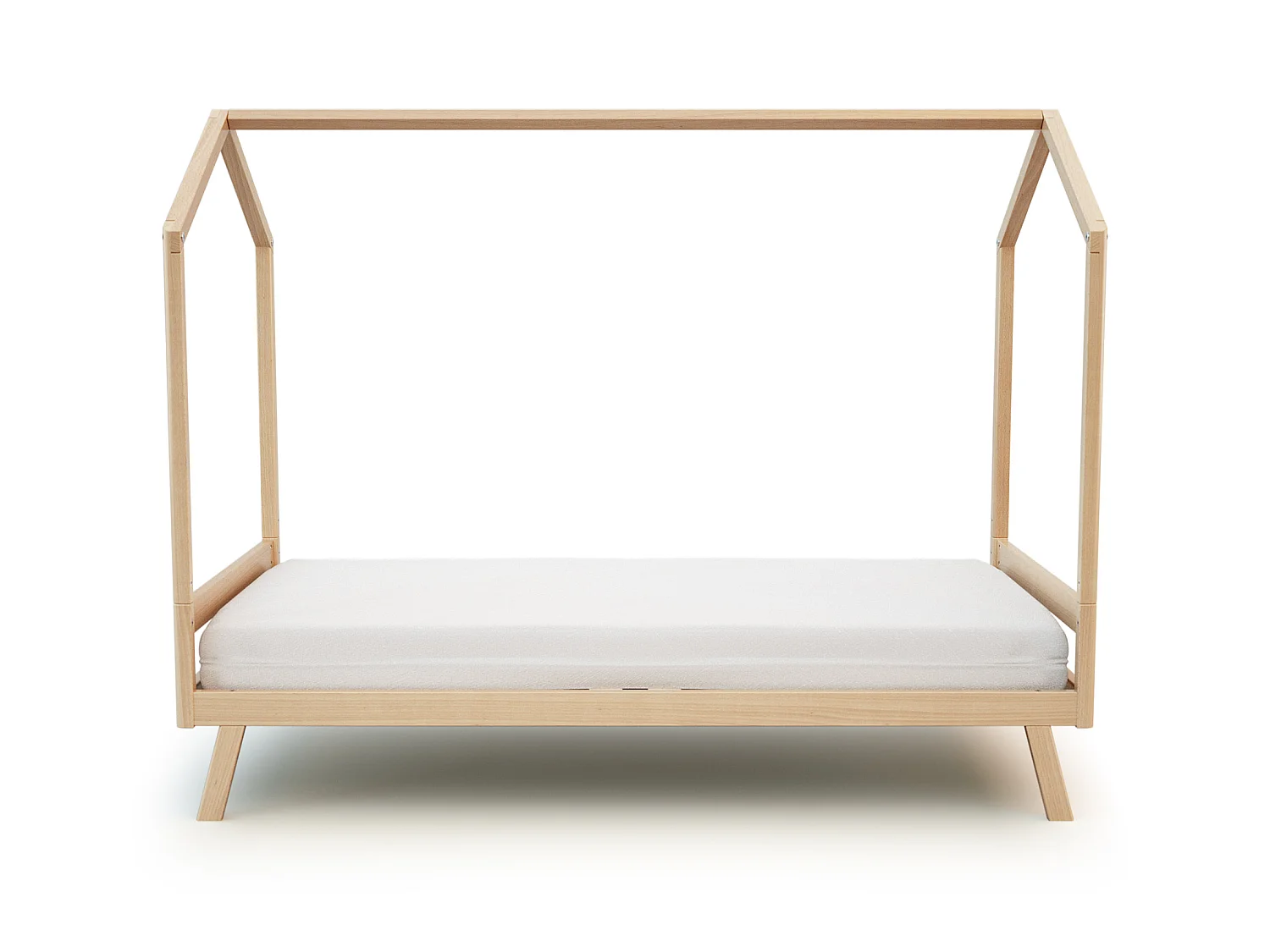 Lit cabane bébé évolutif en bois KASA Hêtre Verni 70 x 140 cm