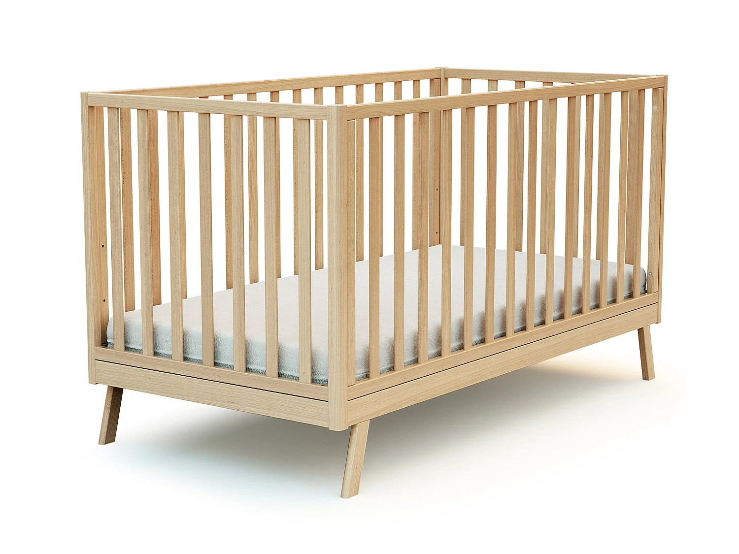 Lit cabane bébé évolutif en bois KASA Hêtre Verni 70 x 140 cm