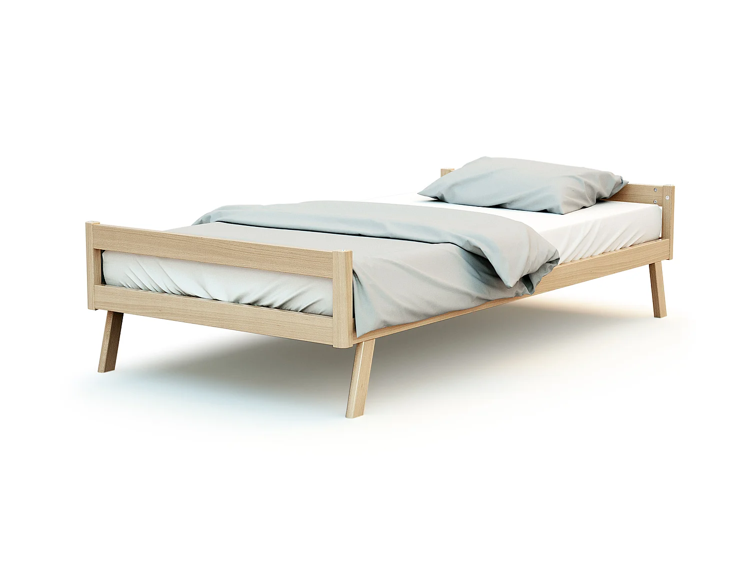 Lit cabane bébé évolutif en bois KASA Hêtre Verni 70 x 140 cm