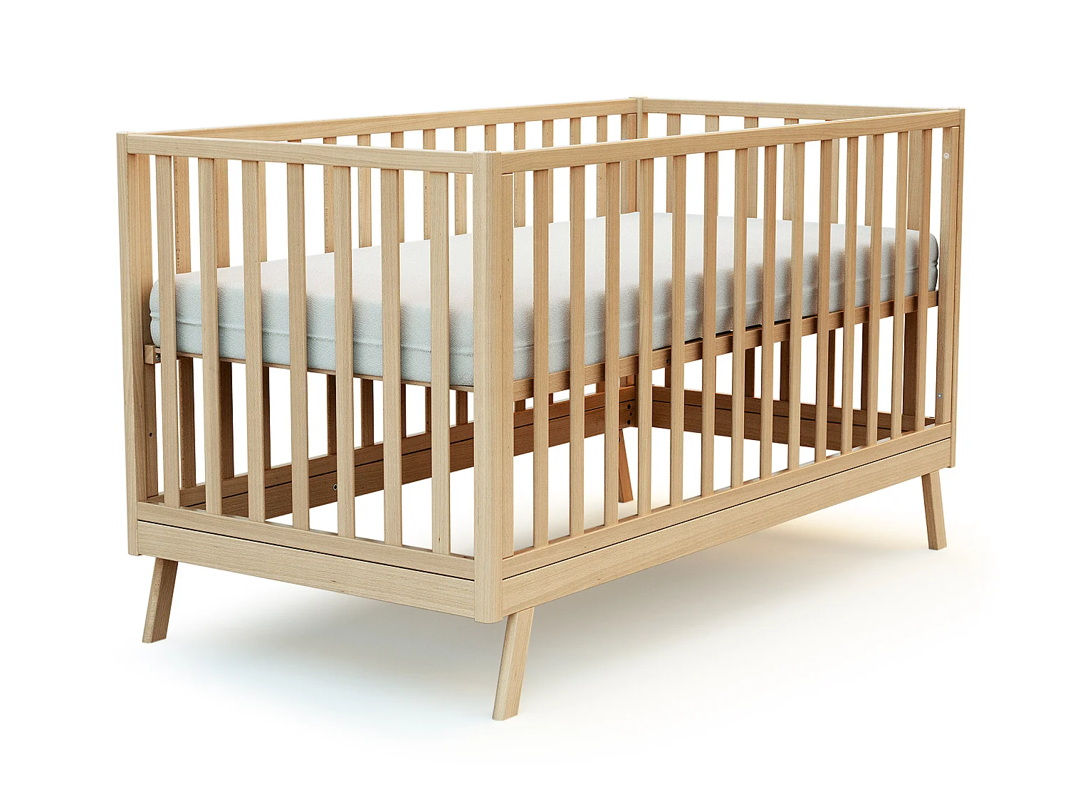 Lit cabane bébé évolutif en bois KASA Hêtre Verni 70 x 140 cm