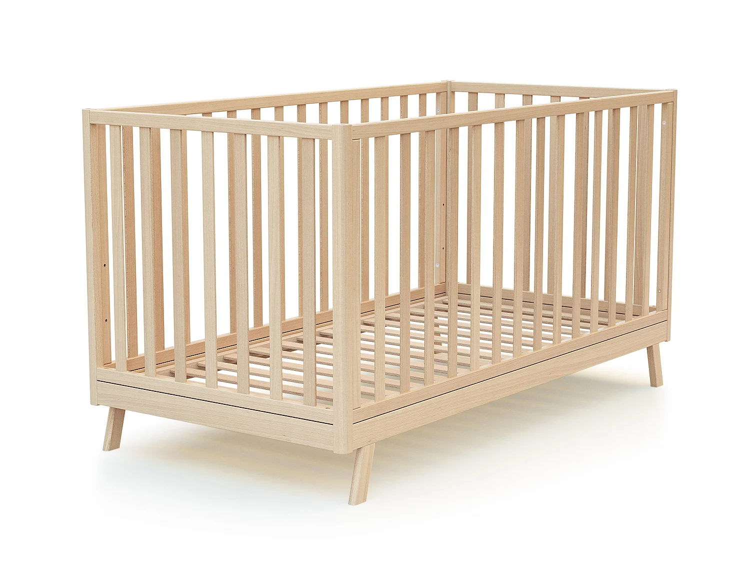 Lit cabane bébé évolutif en bois KASA Hêtre Verni 70 x 140 cm