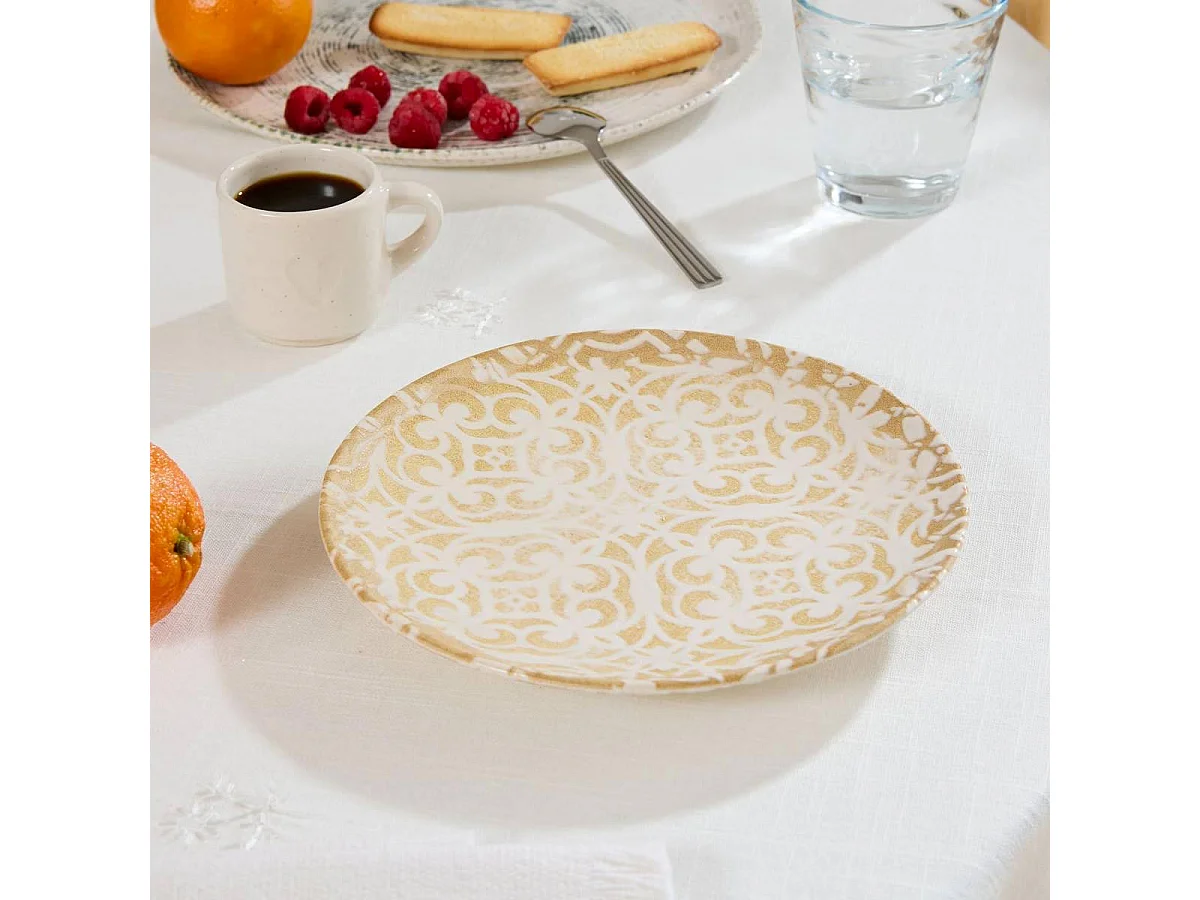 Lot de 6 Assiettes à Dessert "Anna" 19cm Crème