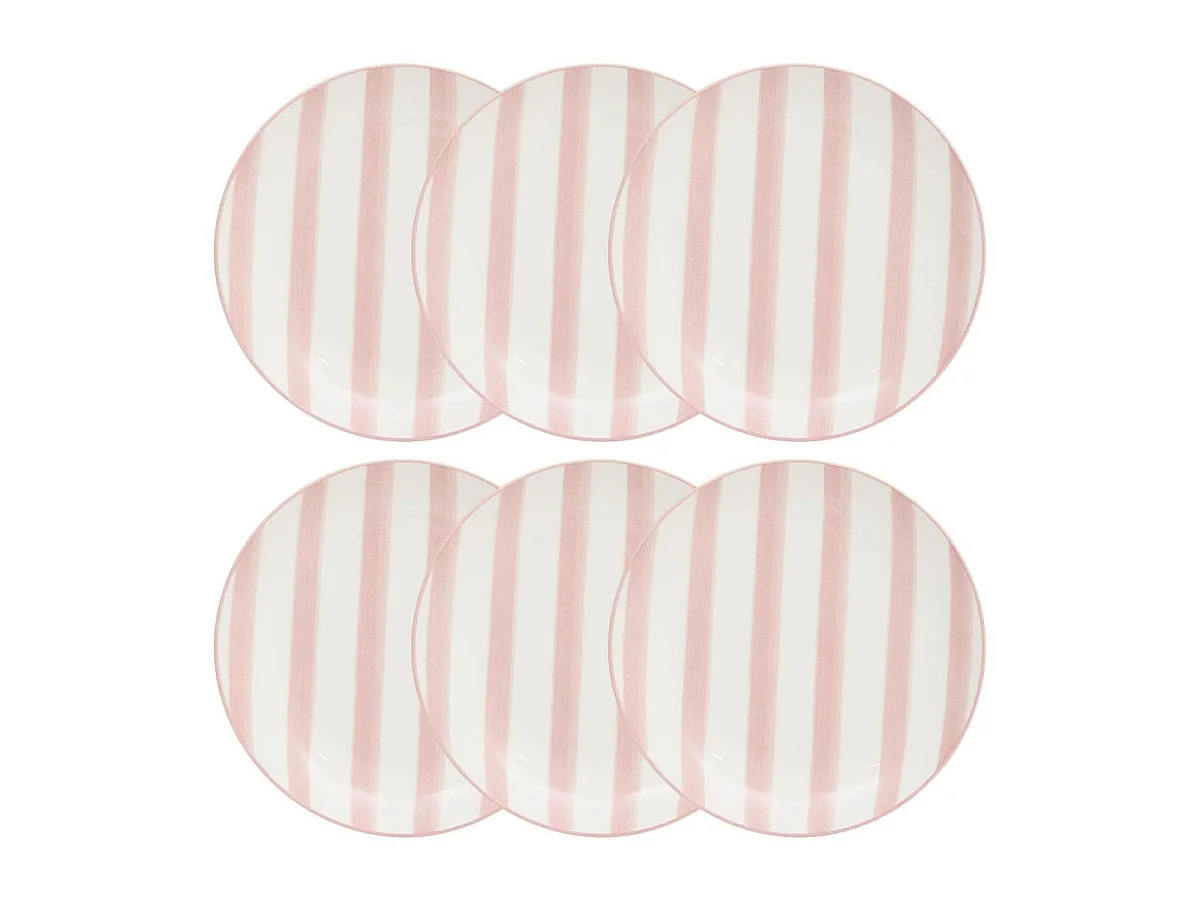 Lot de 6 Assiettes à Dessert "Charlie" 19cm Rose
