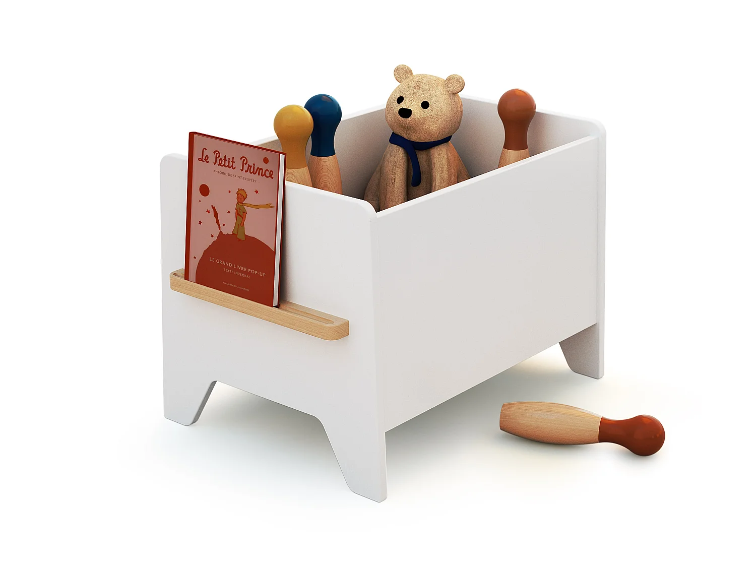 Caja de juguetes de madera pirata