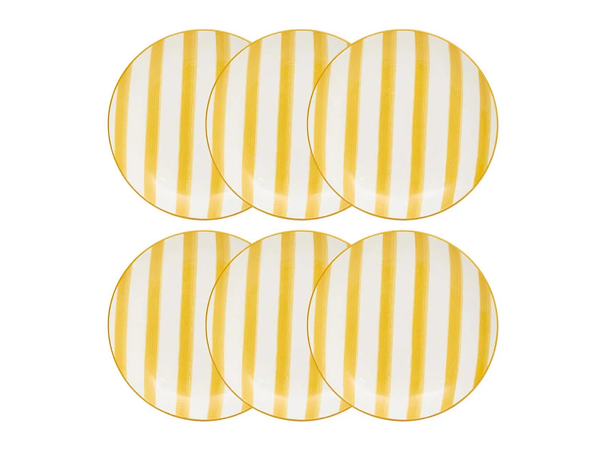 Lot de 6 Assiettes à Dessert "Charlie" 19cm Jaune
