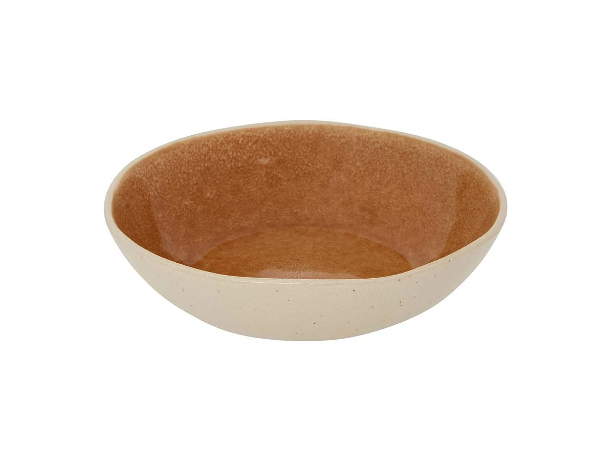 Lot de 6 Assiettes Creuses en Faïence "Wonja" 19cm Ocre