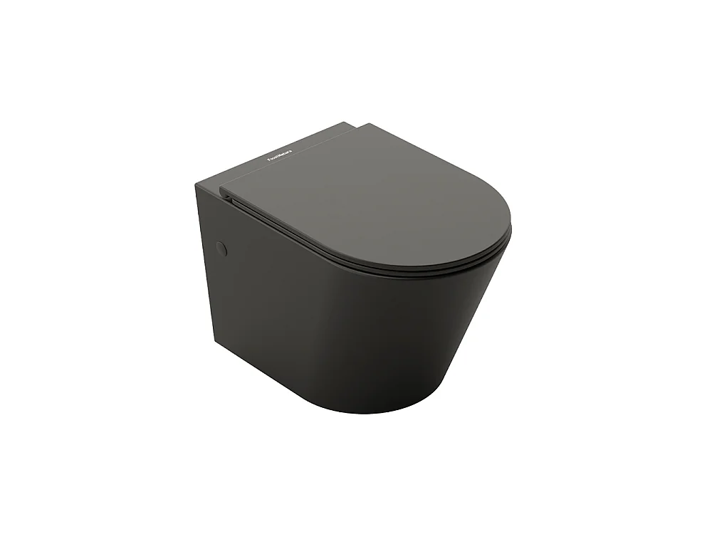 Pack Inodoro Suspendido | Negro Mate | Rimless con Cisterna Empotrada y Pulsador Negro