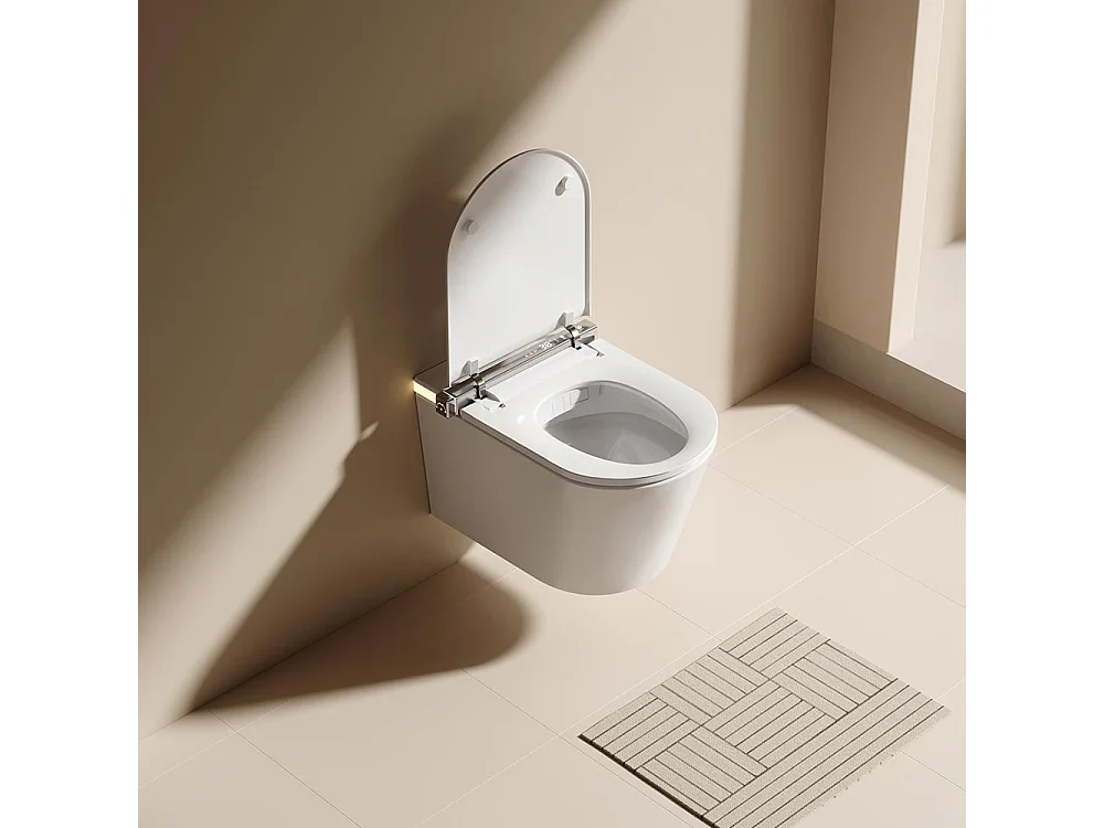 Inodoro Suspendido Inteligente Smart Compacto | Blanco Brillo | Inodoro Japonés con Bastidor