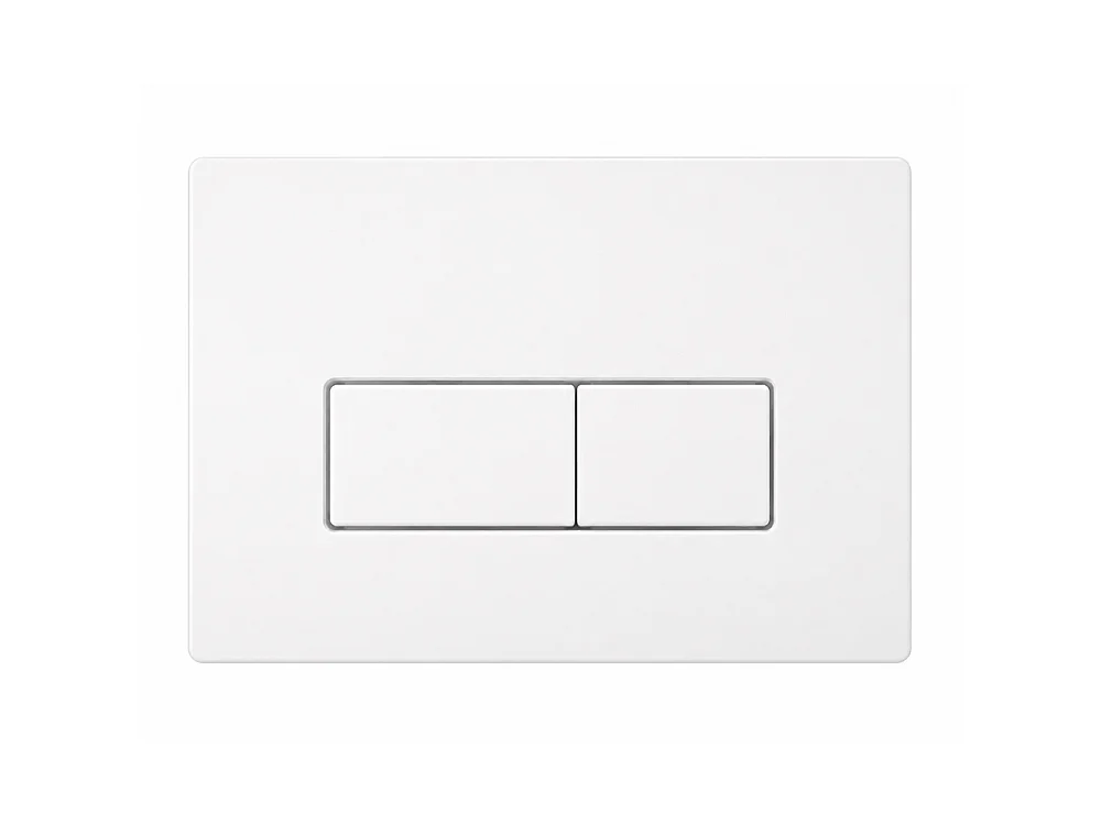 Pack Inodoro Suspendido Cuadrado | Blanco Mate | Rimless con Cisterna Empotrada y Pulsador Blanco