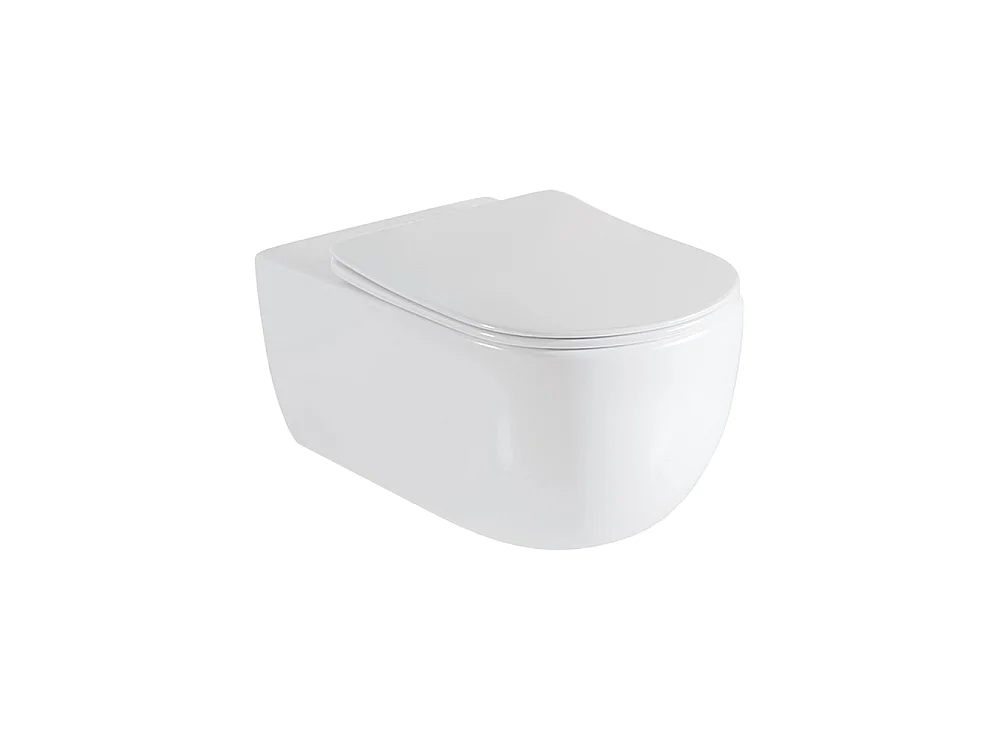 Pack Inodoro Suspendido | Blanco Brillo | Rimless con Cisterna Empotrada y Pulsador Cromo Brillo