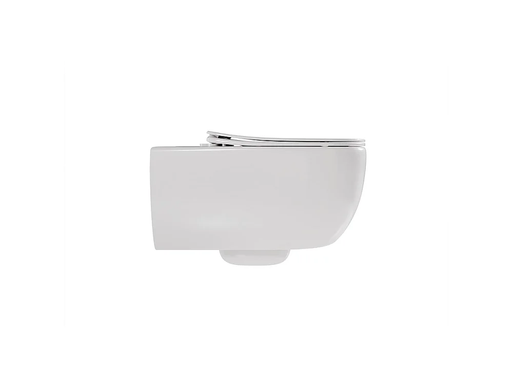 Pack Inodoro Suspendido | Blanco Brillo | Rimless con Cisterna Empotrada y Pulsador Cromo Brillo