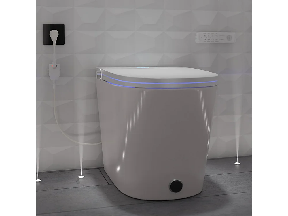 Inodoro Inteligente Smart Compacto | Panel Negro | Inodoro Japonés Blanco Brillo