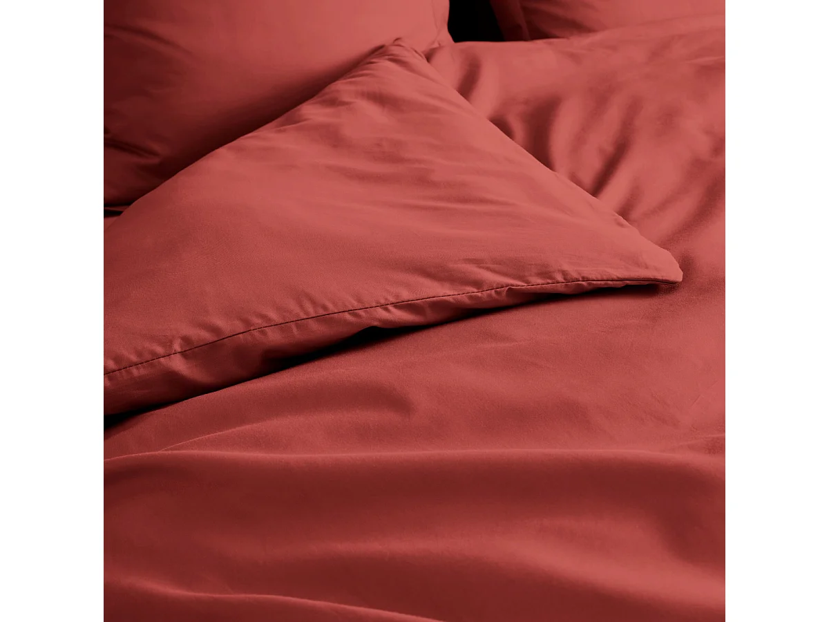 Housse de Couette "Percaline" 260x240cm Terracotta