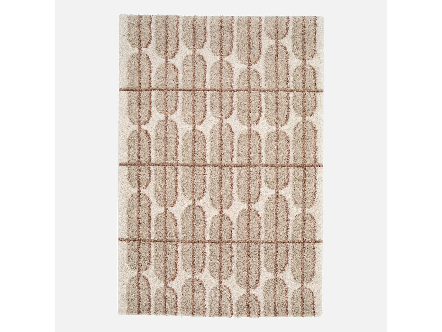 Tapis intérieur motif graphique beige. crème et rose 120x170cm - Ocea