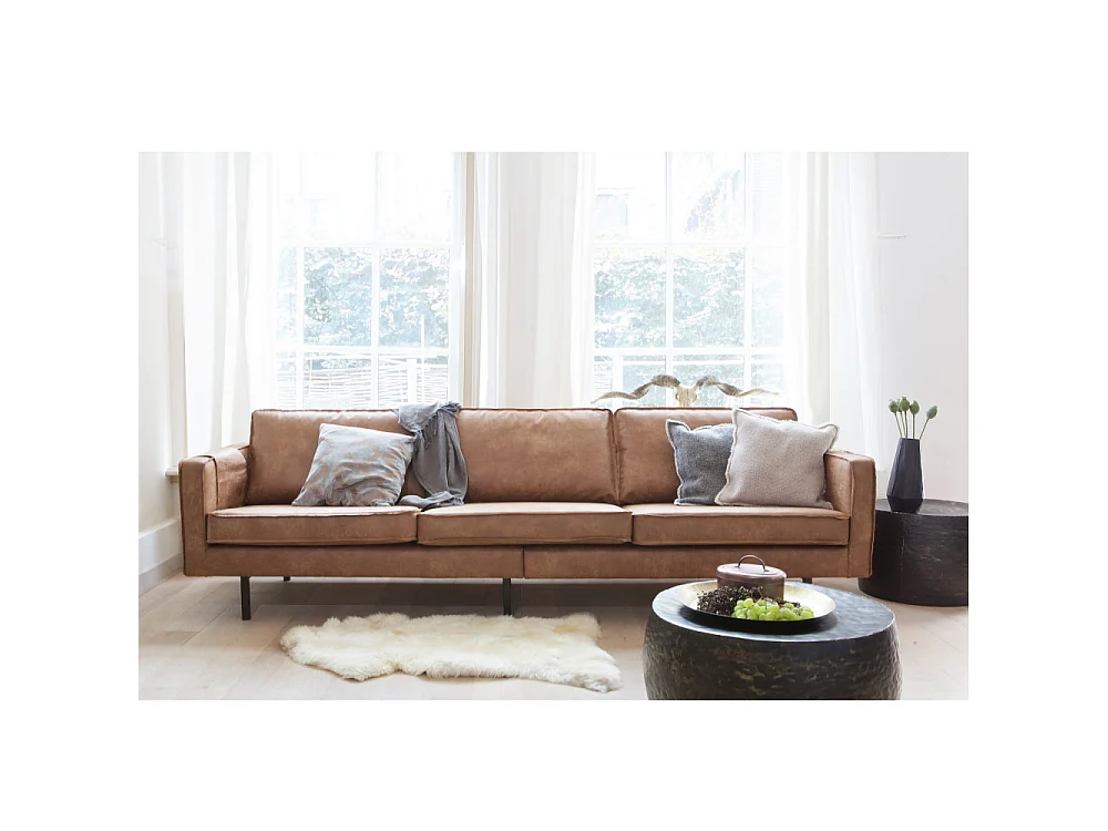 Bronco - Grand canapé 4 places vintage - Cognac